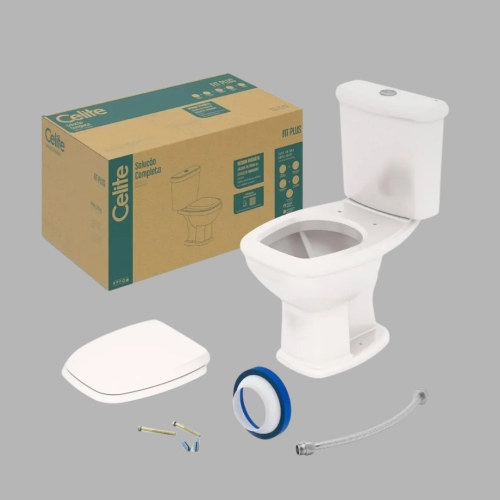 Kit de Bacia com Acoplada, Assento PP Softclose® e itens de instalação Fit Plus