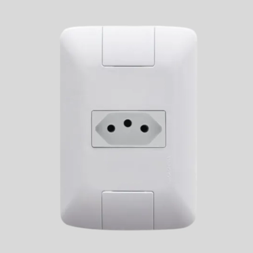 Conjunto 4x2 com 1 Tomada 2P+T Tramontina Aria 10 A 250 V Branco