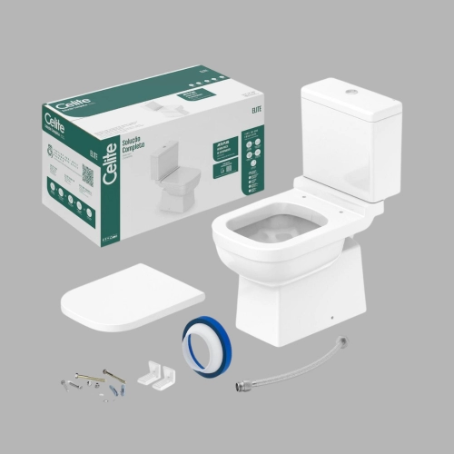 Kit de Bacia com Acoplada, Assento PP Softclose® e itens de instalação Elite
