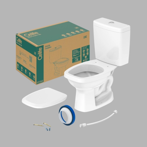 Kit de Bacia com Acoplada, Assento PP Softclose® e itens de instalação Like
