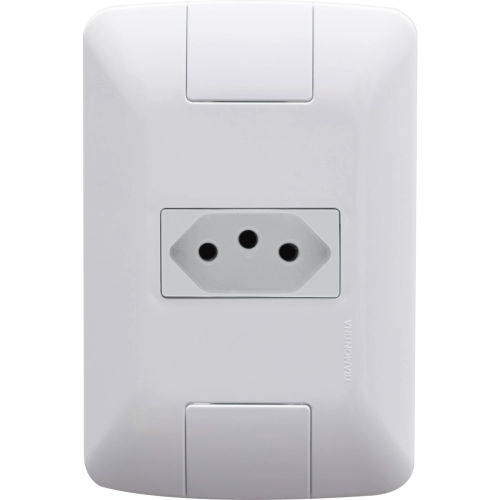 Conjunto 4x2 com 1 Tomada 2P+T Tramontina Aria 10 A 250 V Branco