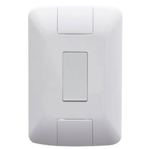 Conjunto 4x2 com 1 Interruptor Simples Tramontina Aria 6 A 250 V Branco