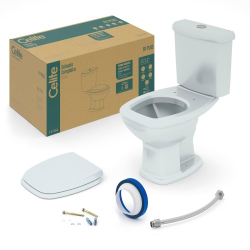 Kit de Bacia com Acoplada, Assento PP Softclose® e itens de instalação Fit Plus