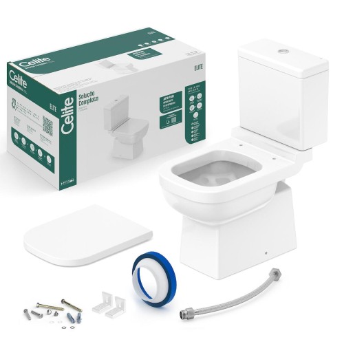 Kit de Bacia com Acoplada, Assento PP Softclose® e itens de instalação Elite